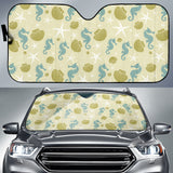 Seahorse Shell Starfish Pattern Background Car Sun Shade