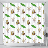 Color Hand Drawn Cocoa Pattern Shower Curtain Fulfilled In US