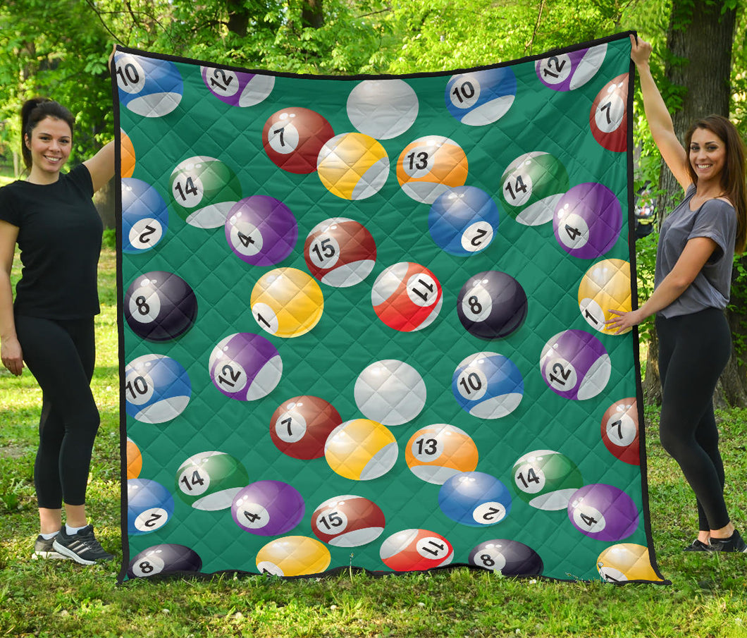 Billiard Ball Pattern Print Design 01 Premium Quilt