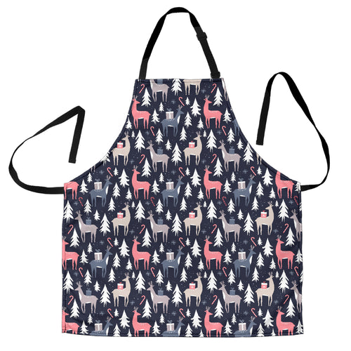Deers Winter Christmas Pattern Adjustable Apron