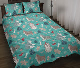 Christmas cute siberian husky puppie pattern Quilt Bed Set