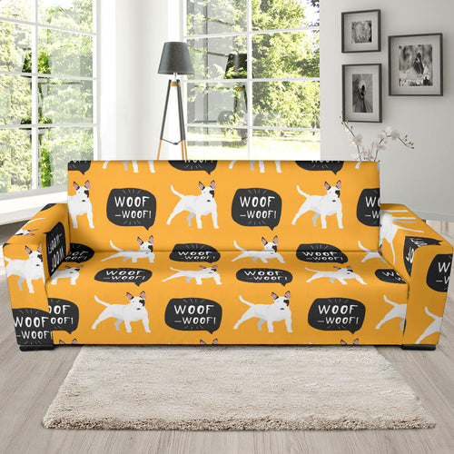 Bull Terrier Pattern Print Design 03 Sofa Slipcover