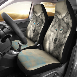 Blue Eye Wolf Car Seat Covers