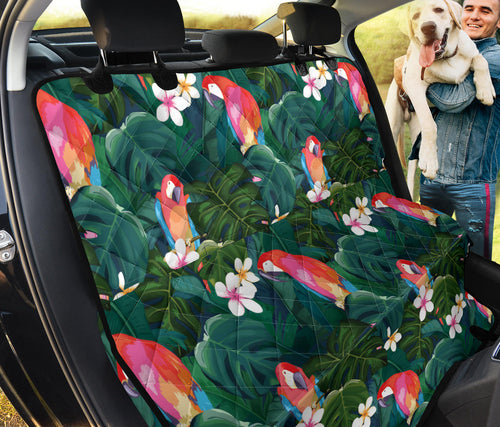 Parrot Palm Tree Leaves Flower Hibiscus Pattern Dog Car Seat Covers