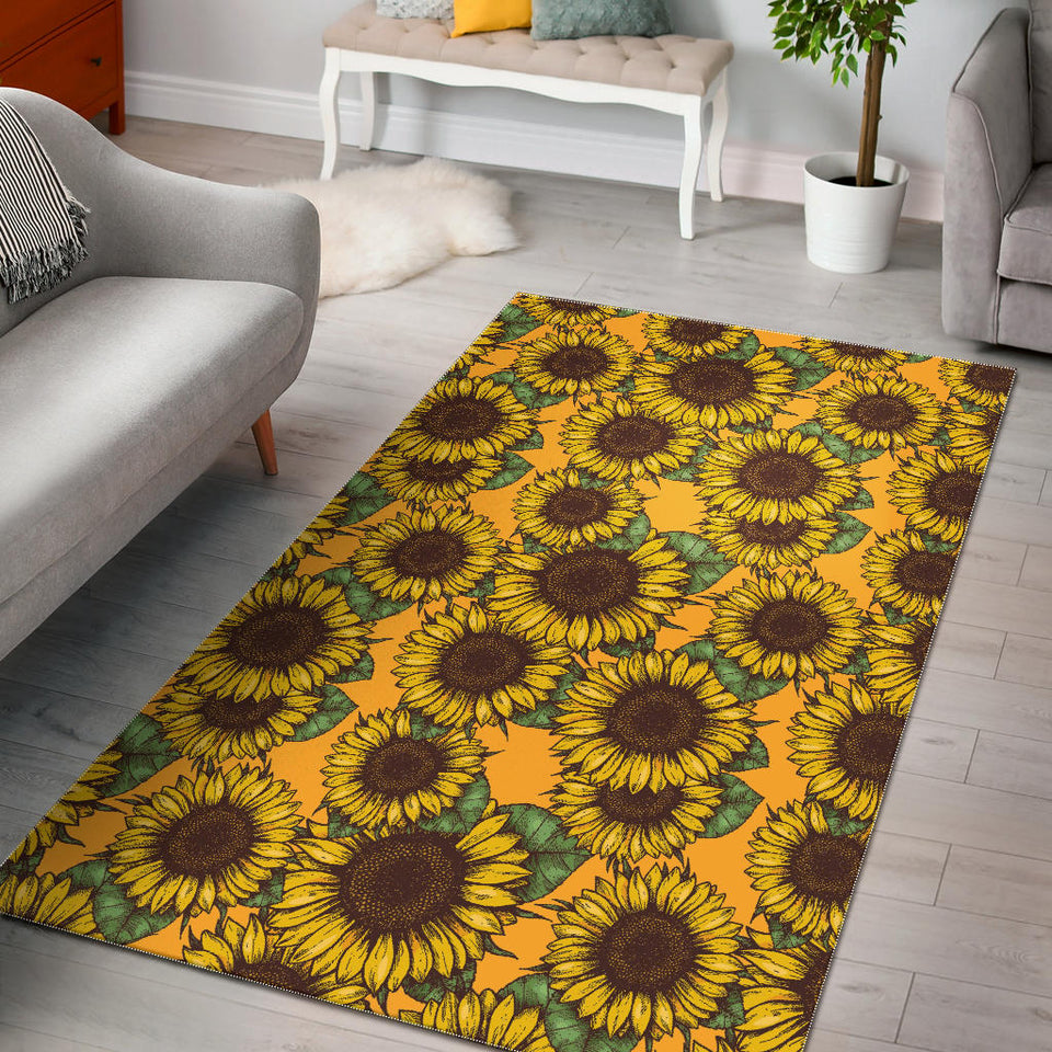 Sunflower Pattern Area Rug