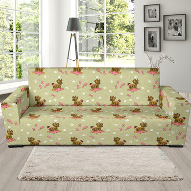 Yorkshire Terrier Pattern Print Design 01  Sofa Slipcover