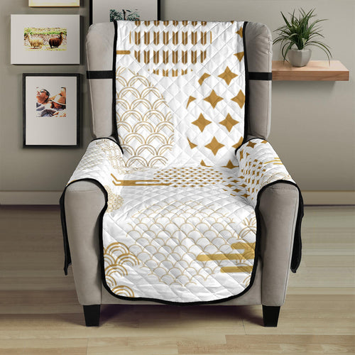 Beautiful gold japanese pattern Chair Cover Protector