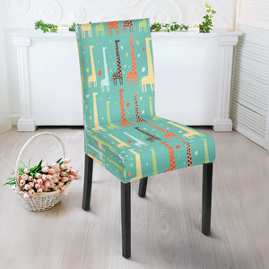 Giraffe Pattern Print Design 01 Dining Chair Slipcover