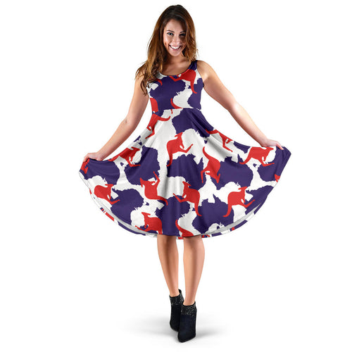 Kangaroo Australian Pattern Sleeveless Midi Dress