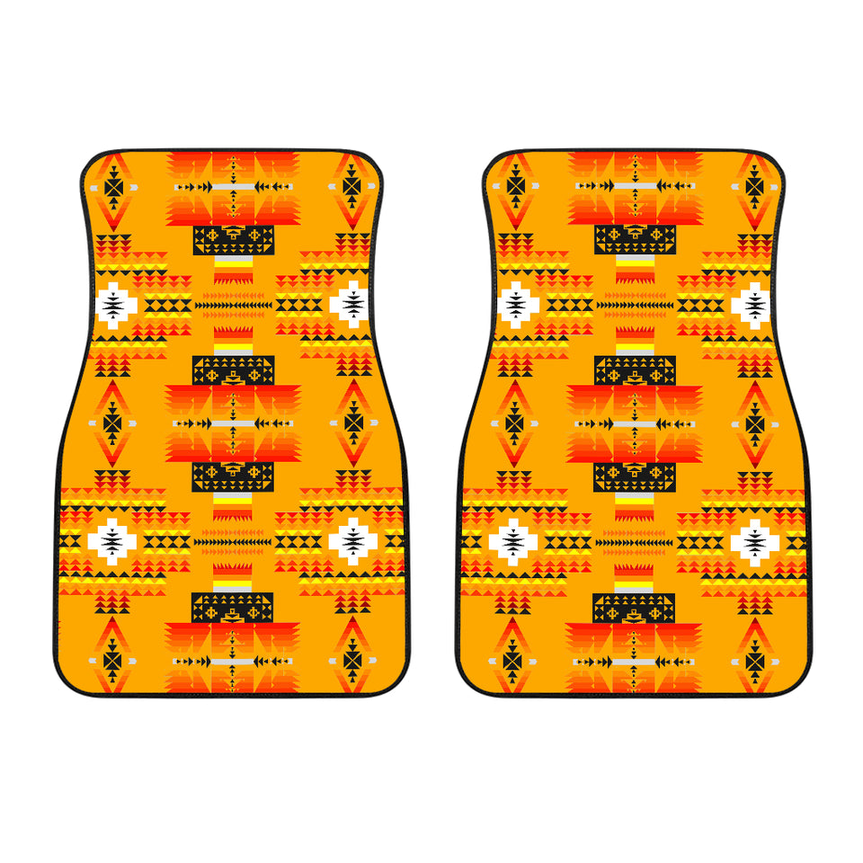 Seven Tribes Orange Front Car Mats (Set Of 2)