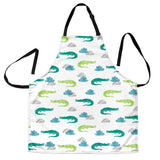 Watercolor Crocodile Pattern Adjustable Apron