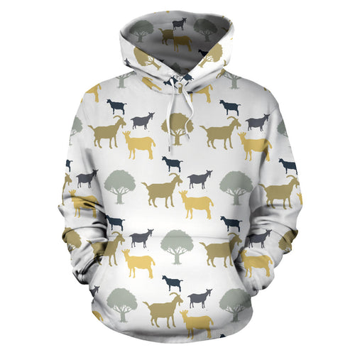 Silhouettes Of Goat And Tree Pattern Men Women Pullover Hoodie