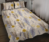 Lavender modern pattern blackground Quilt Bed Set