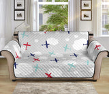 Airplane cloud grey background Sofa Cover Protector