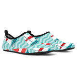 Red White Sailboat Wave Background Aqua Shoes