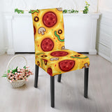 Pizza Texture Pattern Dining Chair Slipcover