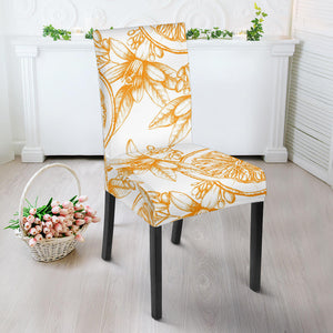 Hand Drawn Orange Fruit Pattern Dining Chair Slipcover