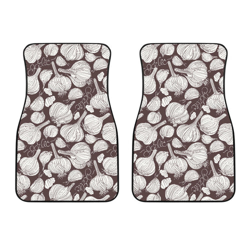 Garlic Bulb Dark Background Front Car Mats