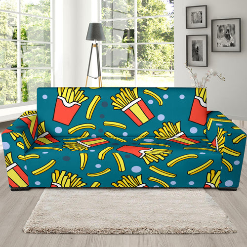 French Fries Red Paper Box Pattern Sofa Slipcover