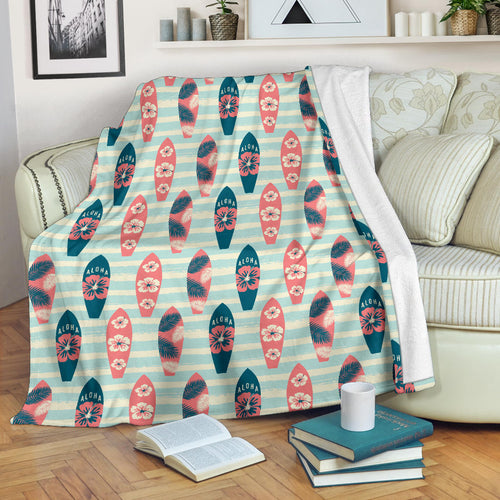 Surfboard Pattern Print Design 02 Premium Blanket