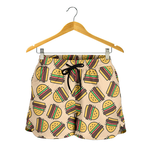 Hamburger Pattern Print Design 01 Women Shorts