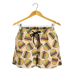 Hamburger Pattern Print Design 01 Women Shorts