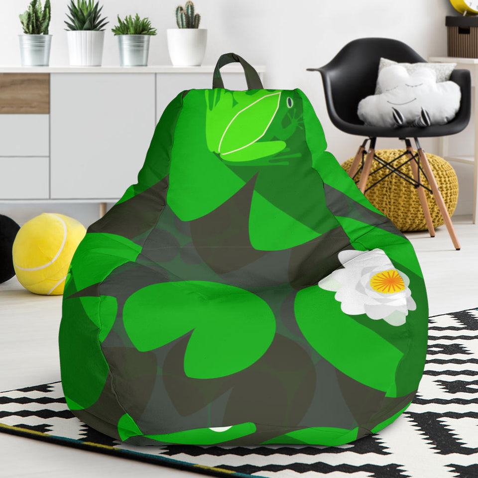 Frog Waterlily Pattern Bean Bag Cover
