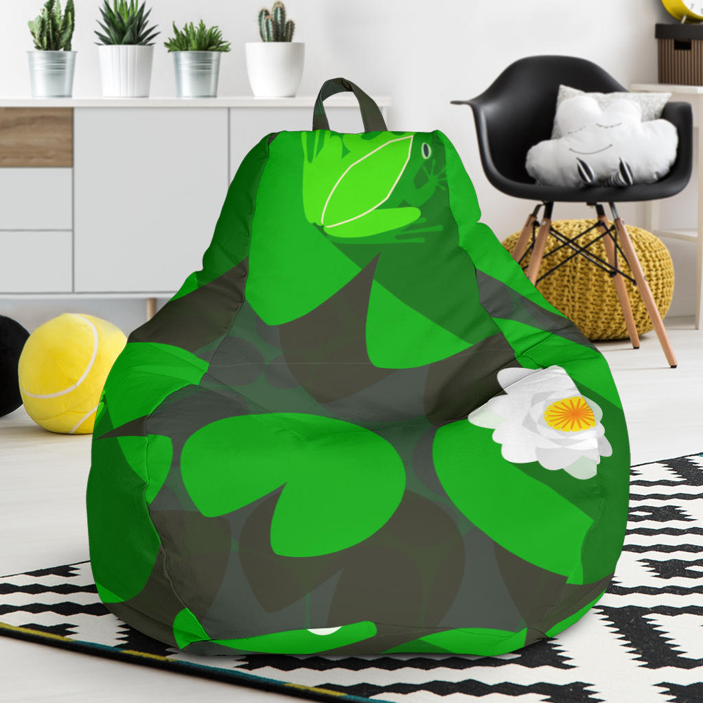 Frog Waterlily Pattern Bean Bag Cover