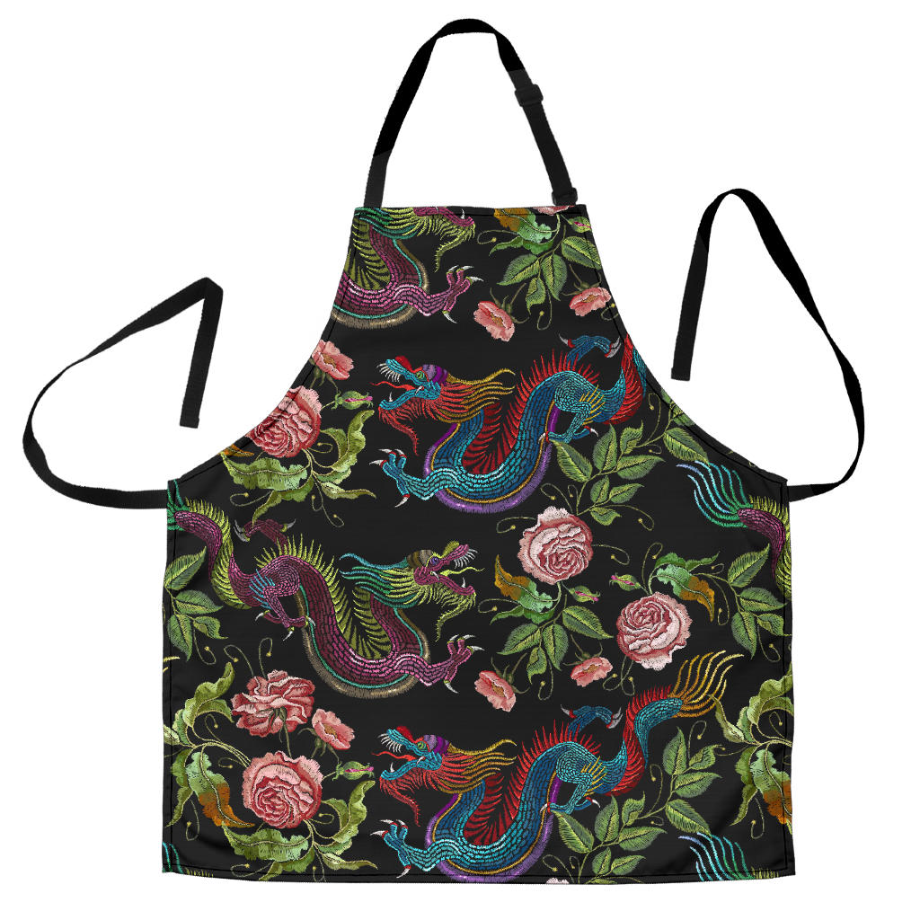 Dragons Flower Pattern Adjustable Apron