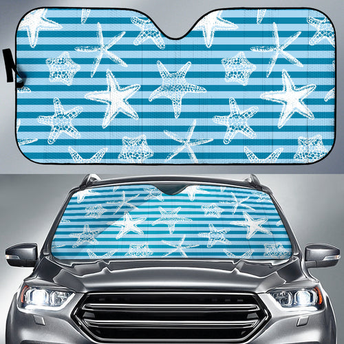 Starfish Blue Blackground Car Sun Shade