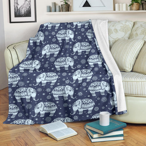 Elephant Tribal Design Pattern Premium Blanket
