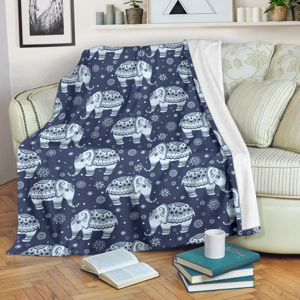 Elephant Tribal Design Pattern Premium Blanket