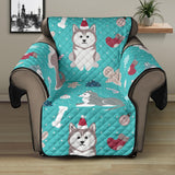 Christmas cute siberian husky puppie pattern Recliner Cover Protector