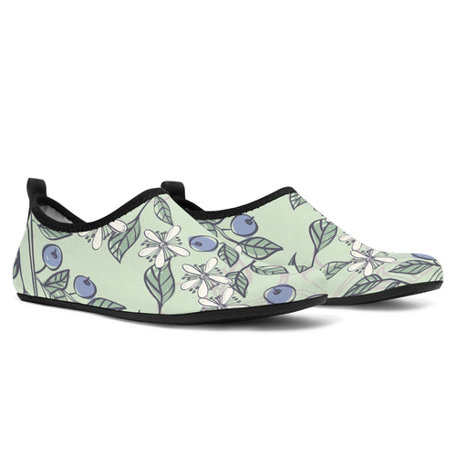 Hand Drawn Blueberry Pattern Aqua Shoes