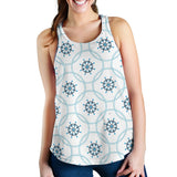 nautical steering wheel chain Women Racerback Tank Top