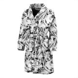 Greyhound Pattern Print Design 01 Men's Bathrobe