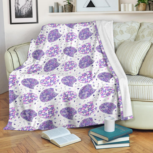 Hedgehog Pattern Print Design 05 Premium Blanket