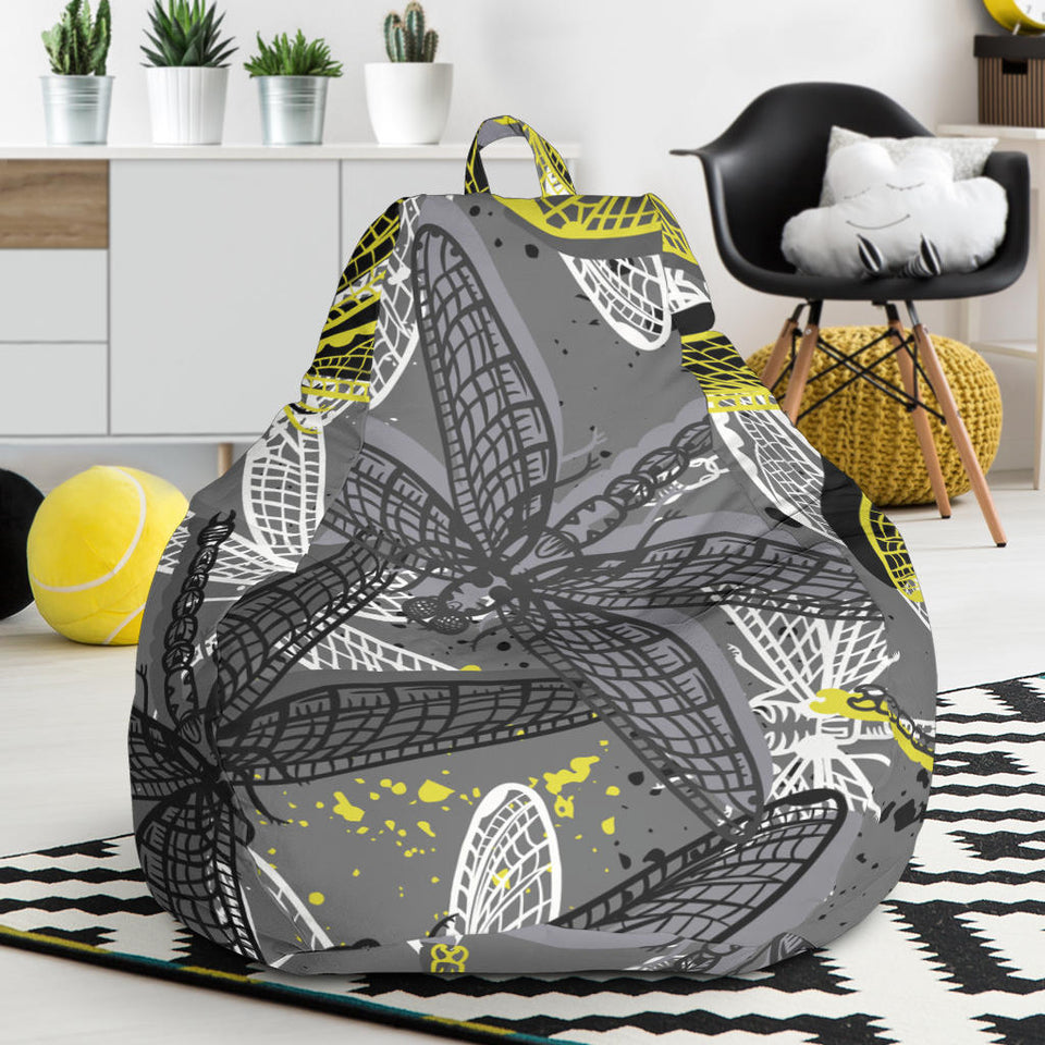 Hand Drawn Dragonfly Pattern Bean Bag Cover