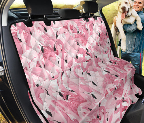 Pink Flamingos Pattern Background Dog Car Seat Covers