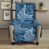 Hand drawn sailboat pattern Chair Cover Protector