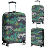 White Bengal Tigers Tropical Plant Luggage Covers