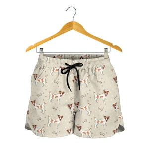 Jack Russel Pattern Print Design 02 Women Shorts
