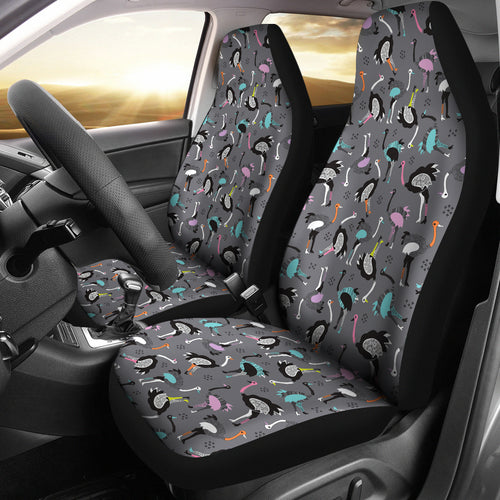Ostrich Pattern Print Design 01 Universal Fit Car Seat Covers