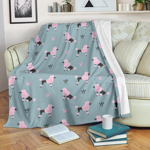 Poodle Dog Pattern Premium Blanket