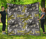 Hand Drawn Dragonfly Pattern Premium Quilt