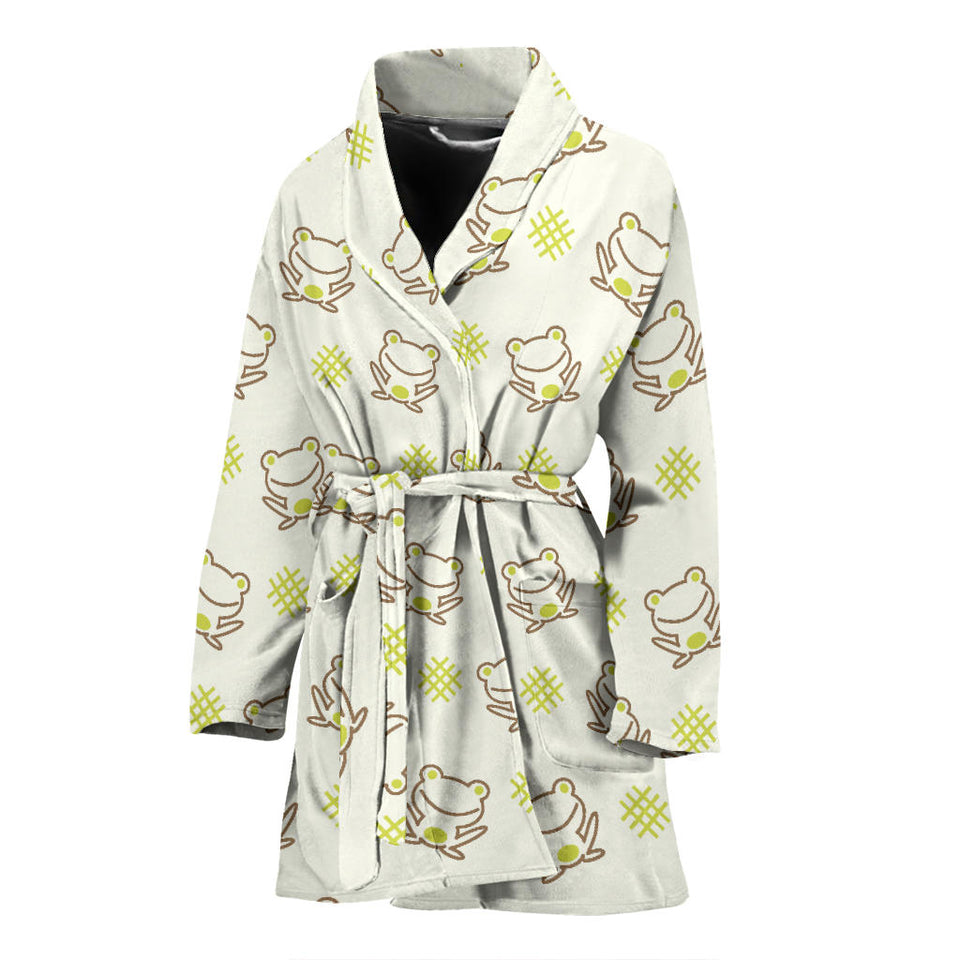 Cute Cartoon Frog Baby Pattern Women'S Bathrobe