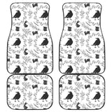 Crows Floral Wreath Rabbit Pattern Front And Back Car Mats