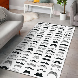 Mustache Beard Pattern Print Design 04 Area Rug