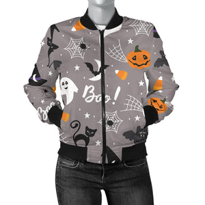 Halloween Design Pattern Women'S Bomber Jacket