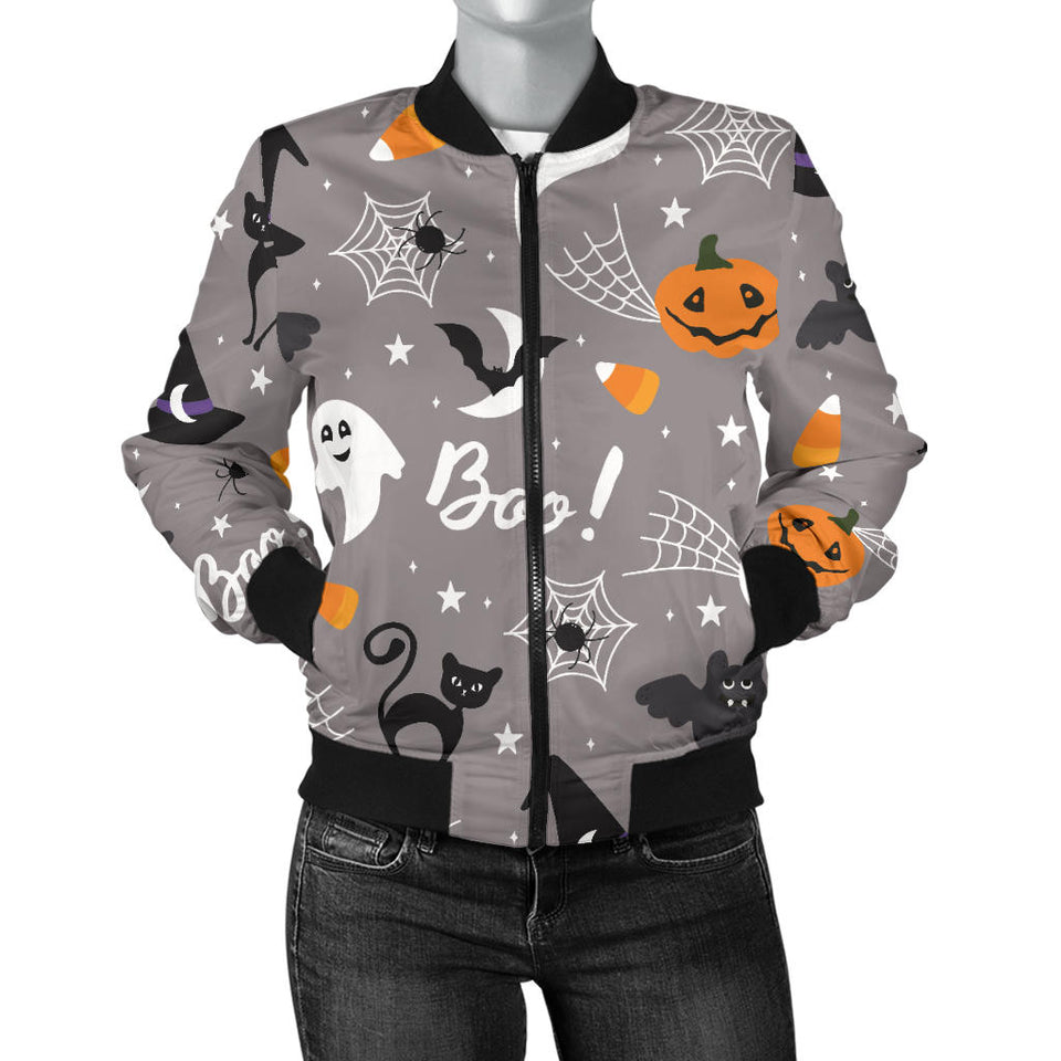 Halloween Design Pattern Women'S Bomber Jacket